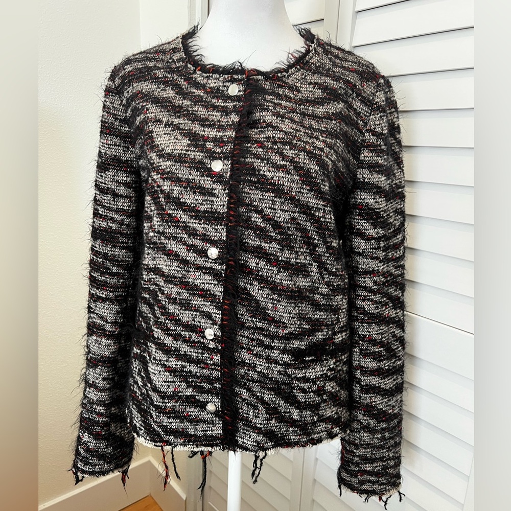 Isabel Marant Black, Gray & Red Zebra print Women's Jacket